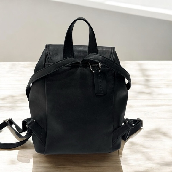 Coach Vintage Hampton Legacy Smooth Black Leather Backpack #9858 - Picture 7 of 14
